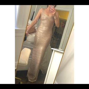 NWT Rose Gold Herve Leger Dress